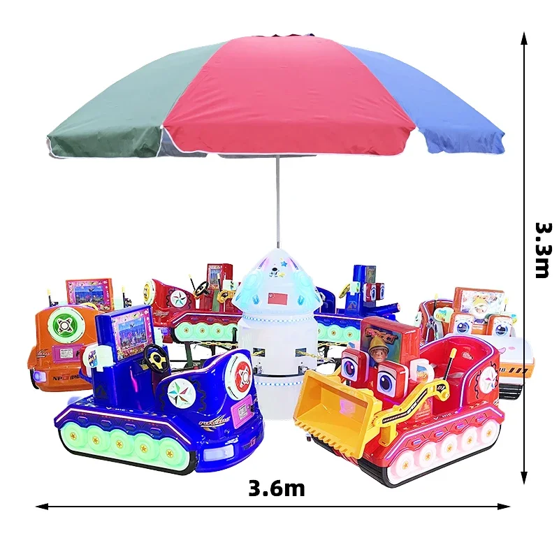 2026 Outdoor Playground Children Merry Go Round Amusement Park Ride Movable Kids Musical Electric Carousel for Salepromote sales