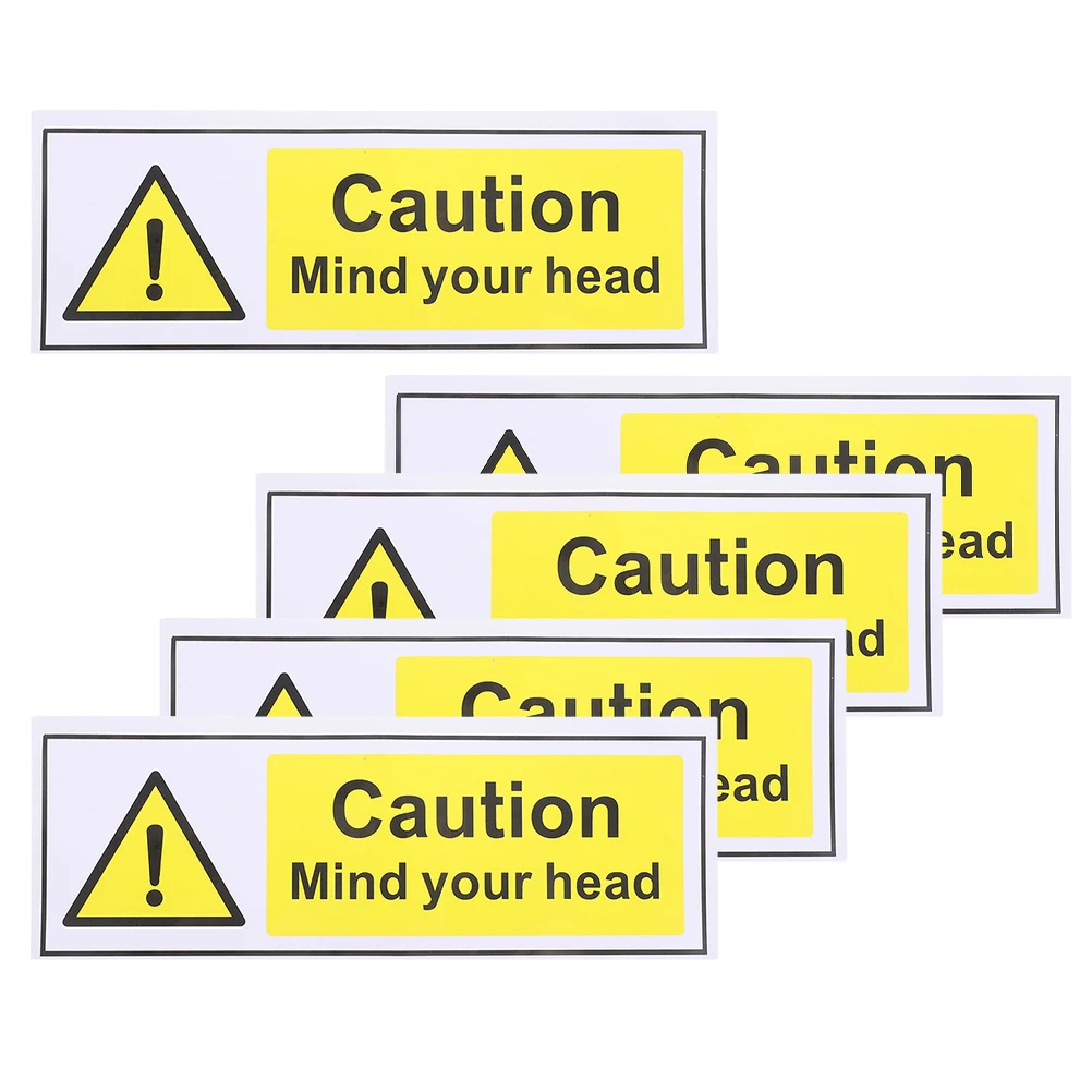 

5Pcs Watch Your Head Safety Sign Stickers Waterproof Oil Resistant Self Adhesive for Wall Pub Bar Street Warning Alert