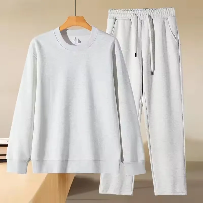 2026 Men's New Straight-Leg Casual Suit Trendy Round Neck Sweatshirt Sweatpants Loose Fit Versatile Casual Autumn Sports Suit