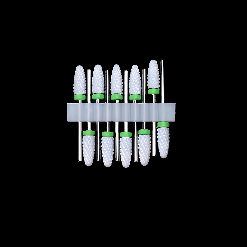 10 Stück 3/32 Keramik-Nagelbohrer, professionell und langlebig, zum Entfernen von Gelnägeln, Reinigen der Nagelhaut, ideal für Maniküren