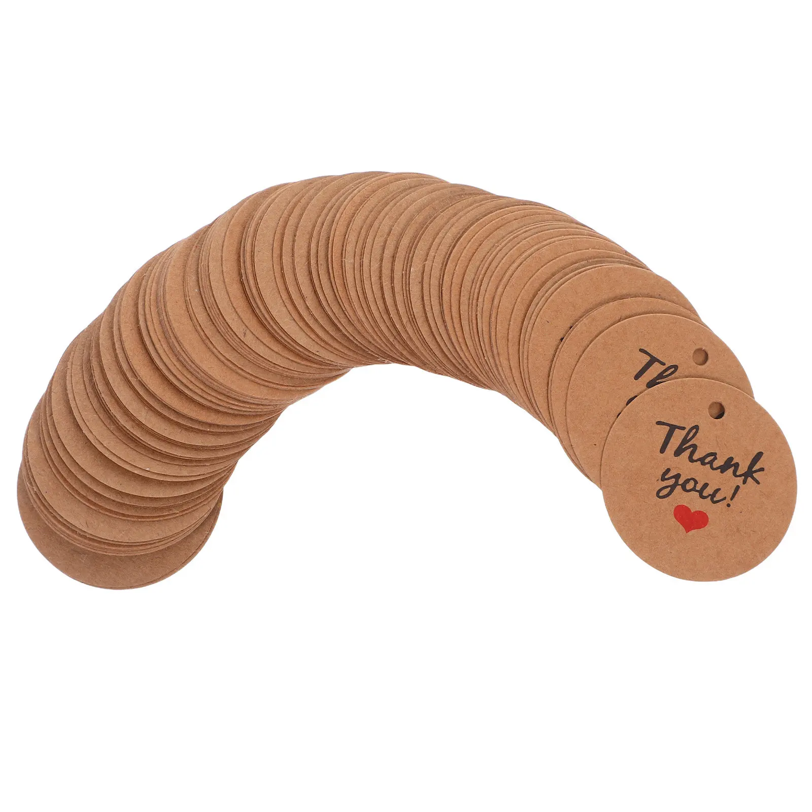 100Pcs Handmade Kraft Paper Pendant Tags Blank Back DIY Hanging Tags for Party Favor Gift Labels Wine Bottle Mason Jar Craft