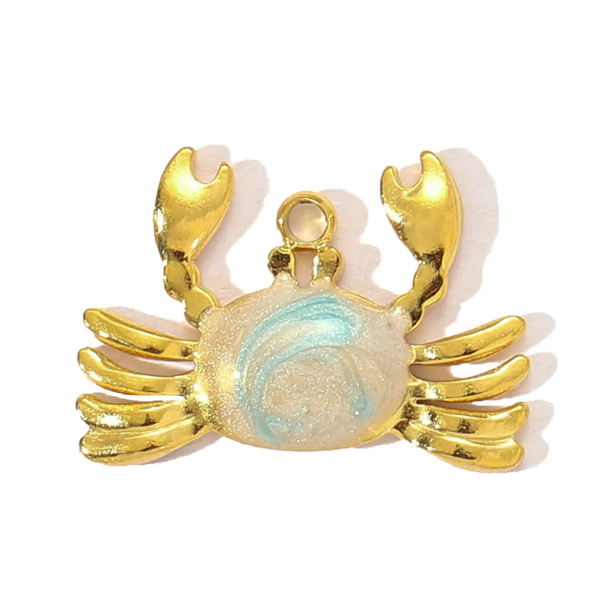 3pcs/Lot Wholesale Enamel Starfish Crab Stainless Steel Diy Charm Women Sun Heart Snake Necklace Pendant Turtle Sun Jewelry