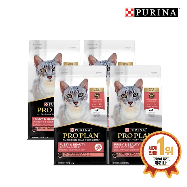 Pro plan cat fur care & tricky palate (Lactus bacteria) 1.5kg 4 Pack