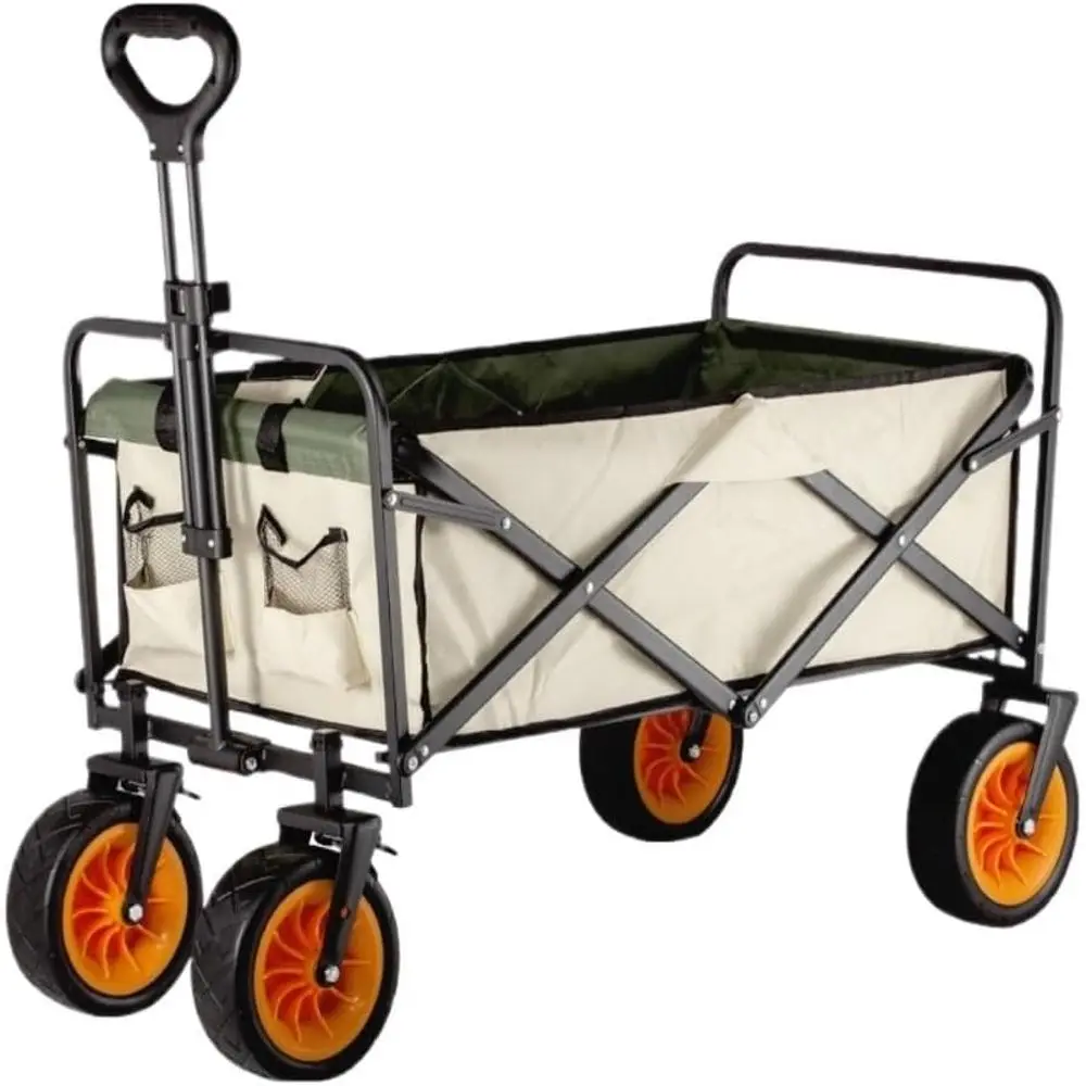

Складная пляжная тележка — портативный ручной вагон для кемпинга, пикников и мероприятий на открытом воздухе — легкий и легкий транспорт (с
