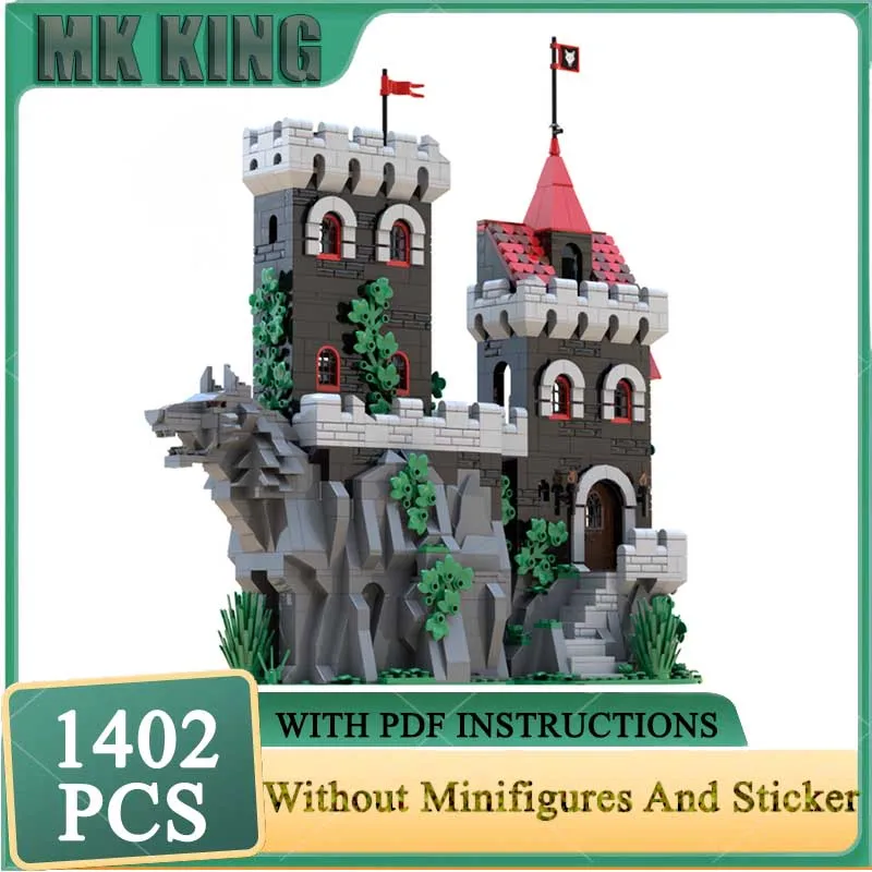 

Moc Building Block Howling Rock Castle Модель Технология Кирпич DIY Сборка Модульный Средневековый Замок Модель Заключение Игрушка