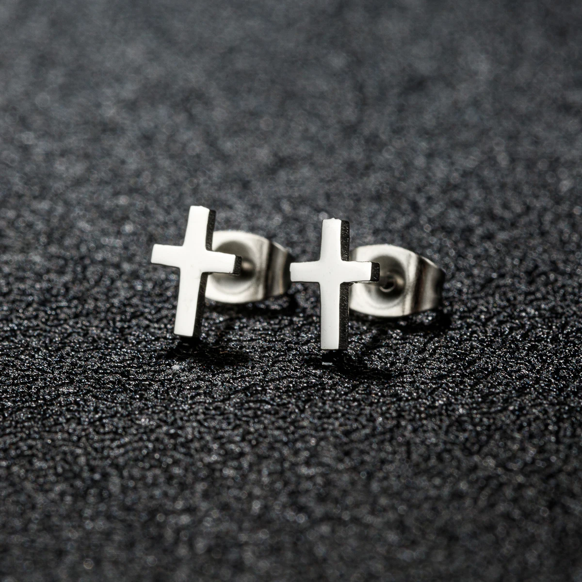 1 Pair Punk Korean Earrings Cross Stainless Steel Earrings Cross Stud Earrings Women Jewelry Studs Small Earrings