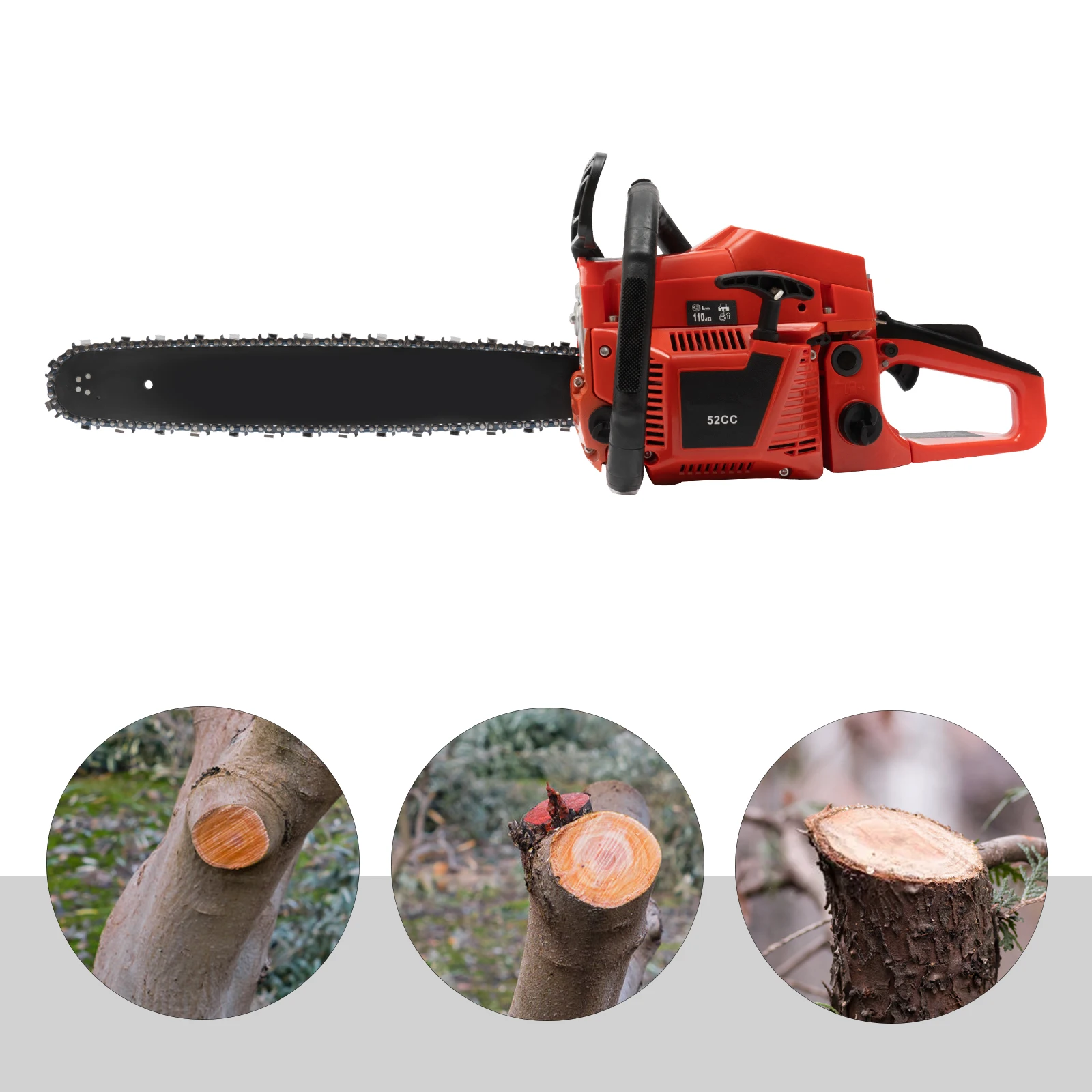 2-Stroke Engine Gas Chainsaw 20 Inch Top Handle Gasoline Powered Chain Saw 52CC For Wood Cutting 2200W