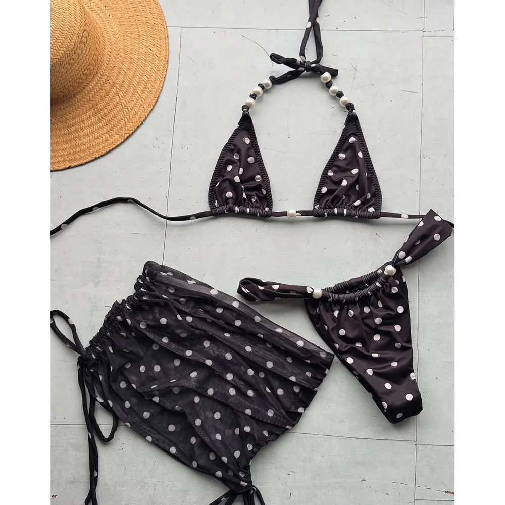 Stylish 3 Piece Bikini Set with Mini Skirt
