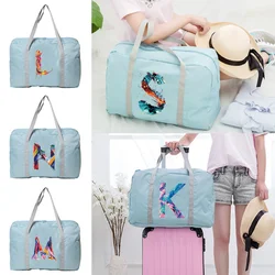 Bolsa de viaje con estampado de pintura, bolso de gran capacidad, equipaje de nailon, plegable, impermeable, accesorios de viaje, bolsos de almacenamiento de ropa