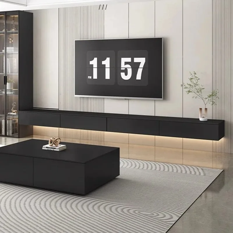 Soporte flotante creativo para Tv, minimalista, moderno, diseño moderno, soporte largo para Tv, sala de estar, Archivadores de belleza, decoración del hogar