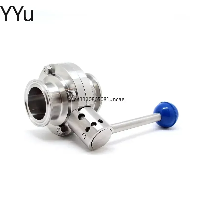 custom for 304 316L Sanitary Tri Clamp Manual Butterfly Valve Food Grade Stainless Steel Dust Discharge Pipe Fitting