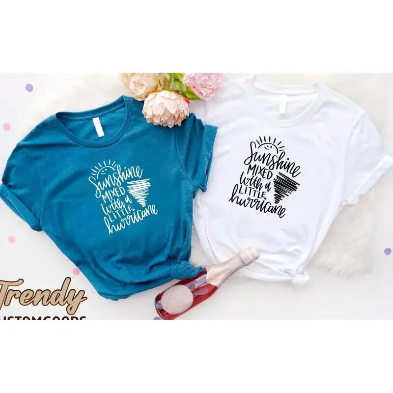 Sunshine Mixed With A Little Hurricane T Shirt Country Music Western Drinking Beer Vacation Beach