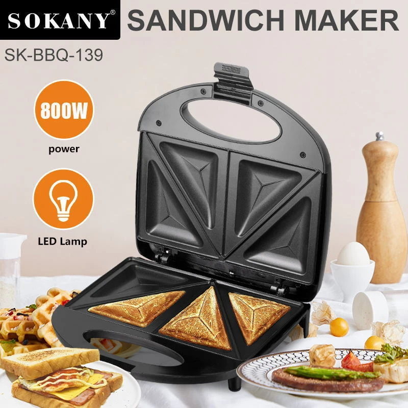 Multi-Plate Household Heated Baking Griddle Interchangeable Plates Toast Sandwich Waffle Steak Preparing Station