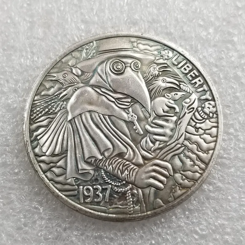 Hobo Nickel Lucky Fortune Toy Coin Ancient Skeleton Pirate Silver Coins Collectibles Commemorative Coin Gifts H4704