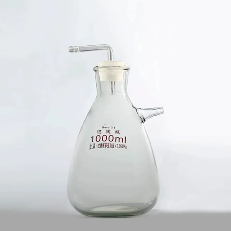 Laboratory glass buffer bottle, suction filtration setup, safety bottle, vacuum bottle, anti-backflow collection bottle for wast
