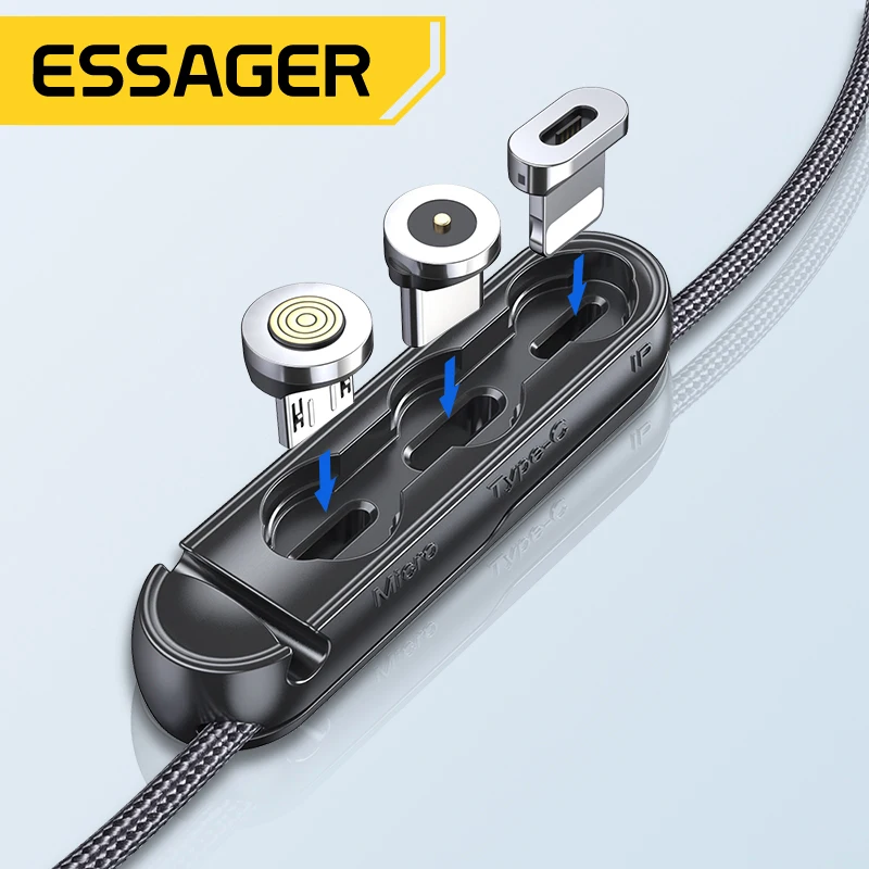 Essager Magnetic Plug Case Portable Storage Box For iPhone Micro USB Type C Magnet Chagrer Adapter Connector Cable Organizer