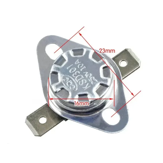 KSD301 40/45/50/55/80/95/100/125/135/180/190C-210 degree ceramic normally closed 16A 250V temperature sensor switch thermostat