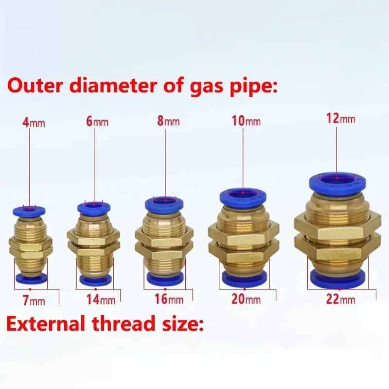 20/50/100/500PCS Pneumatic Fittings PM  4mm 6mm 8mm 10mm 12mm OD Hose Plastic Push In Gas Quick Connector