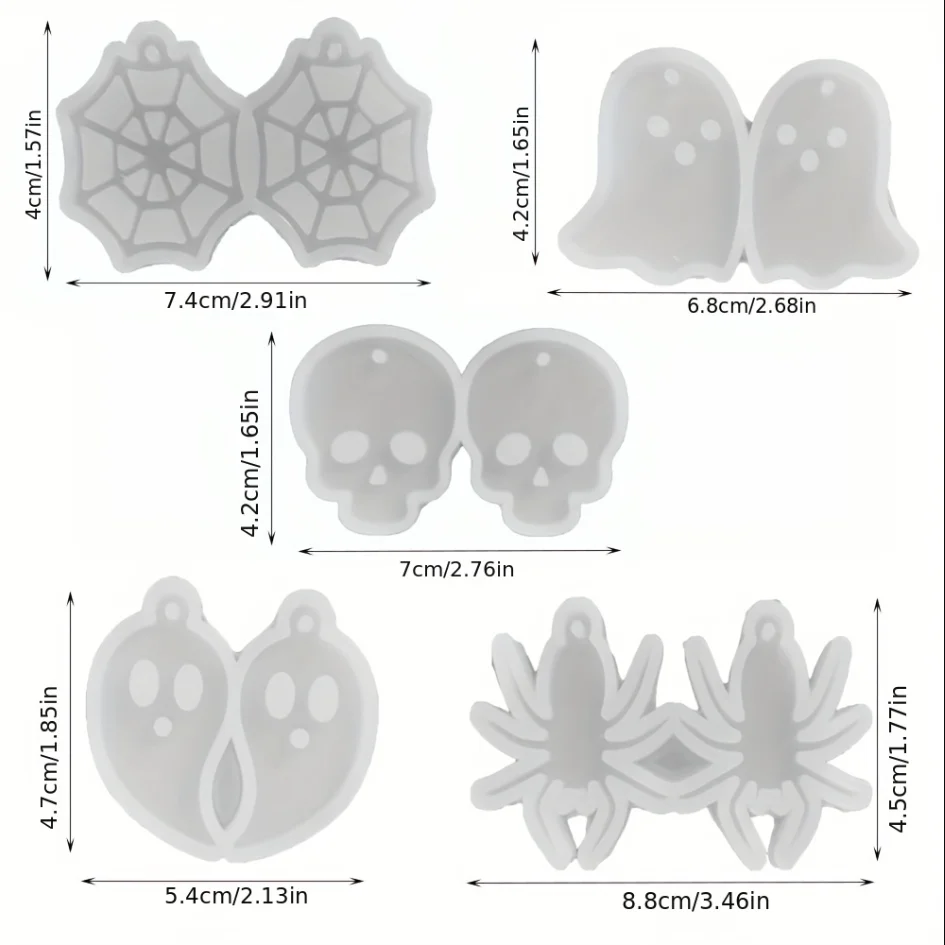 

Shiny Cute Ghost Silicone Mold Resin Art Craft Ghost earring Keychain Necklace Polymer Clay Halloween molds