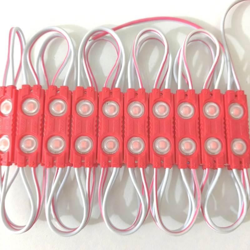 20PCS LED module 12v 3led 1.2w smd2835 led module injection len cool white red lightbox Advertising Channel Letter Building