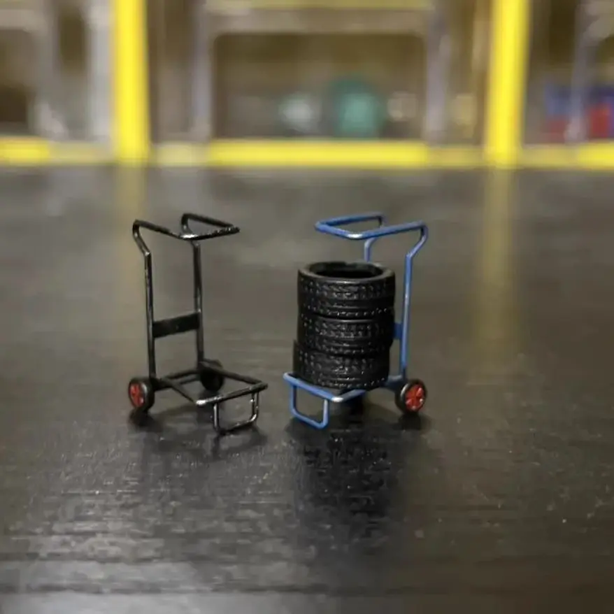 

1/64 Tire Cart Miniature Scene Display Piece Model Car Props Diorama