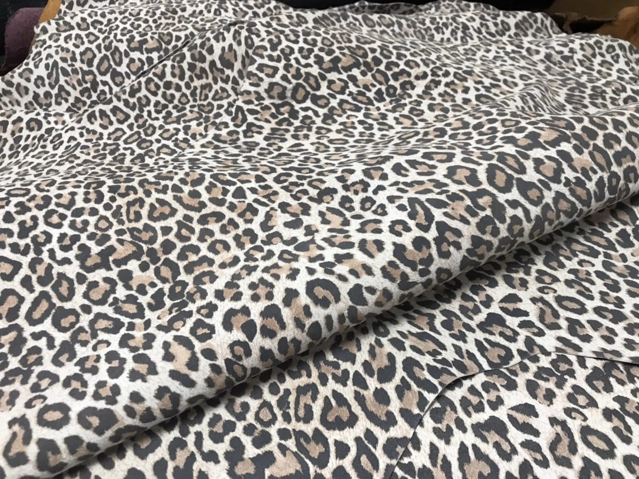 Italian Leopard Print Full-grain Sheepskin Thickness of 0.8mm, 3.5-4.5 SF