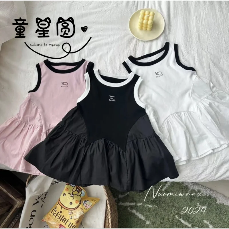 

Summer Fashionable Children's Clothing Summer Girls' New Casual Girl Vest Dress Stitching Dress