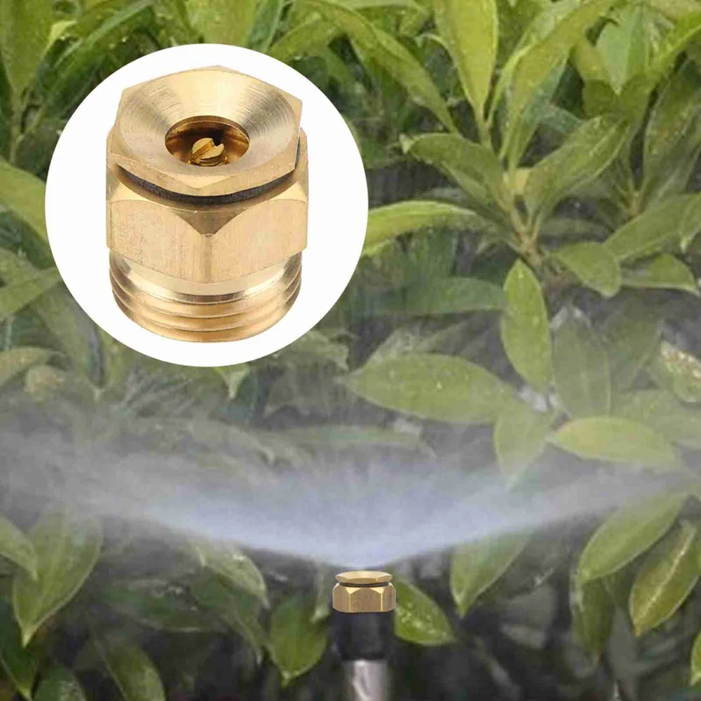 6Pcs G1/2 External Thread Misting Spray Nozzle Brass 360 Degrees Irrigation Nozzle Atomizing Sprinkler Nozzle Garden Spray