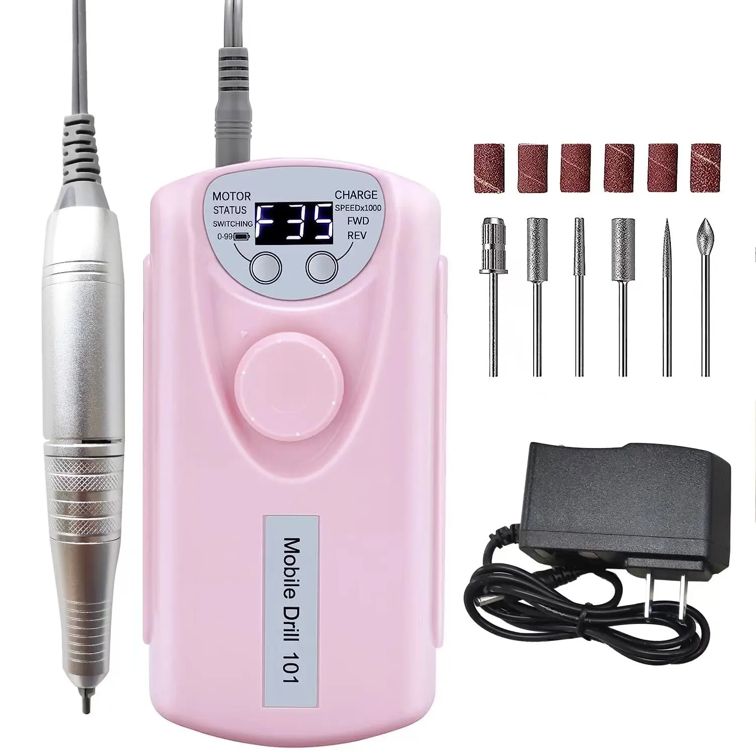 Electric Nail Drill Machine,Portable Electric Nail Drill 35000 RPM Professional Rechargeable Nail File Machine,Remove Gel Polish