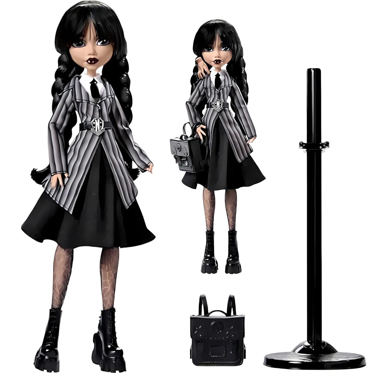 Fashionable Monster High School Wednesday Dolls and Accessories, Adams Collectibles Handheld Model Dolls and Decorative ABS Mate