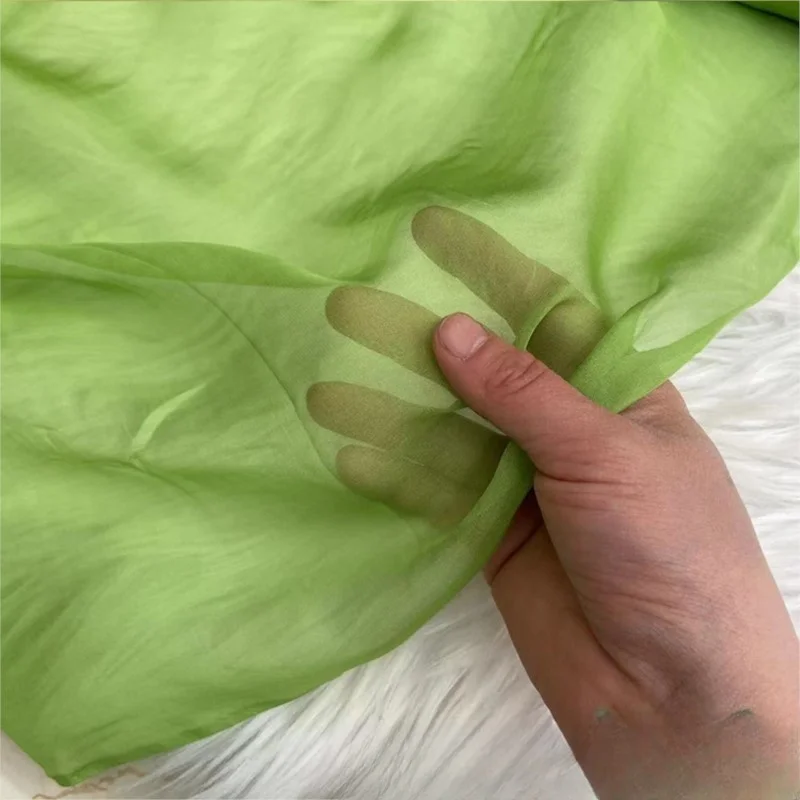 

Wide-width solid-color silk chiffon fabric thin and transparent scarf dress