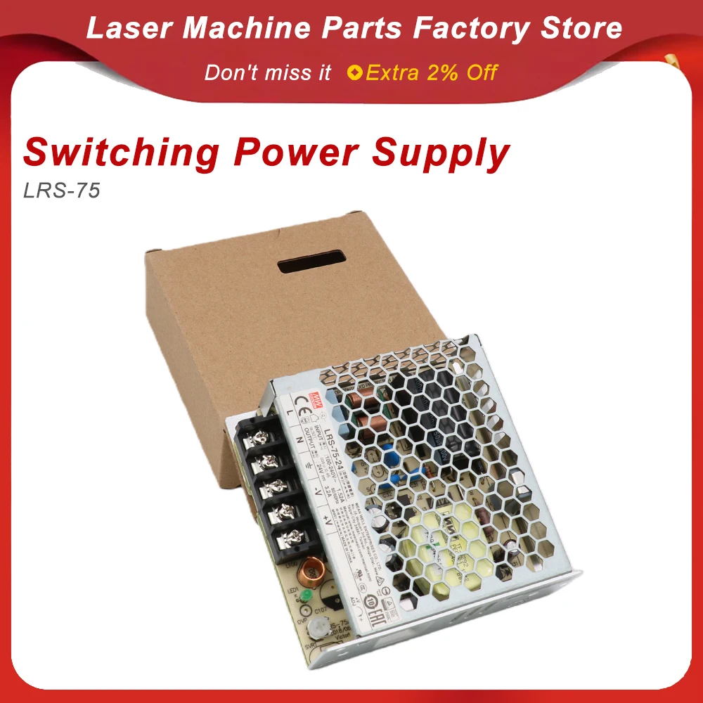 For Meanwell LRS-75 Switching Power Supply 12V 6A / 24V 3.2A 75W Original For MW Taiwan Brand for Laser Controller