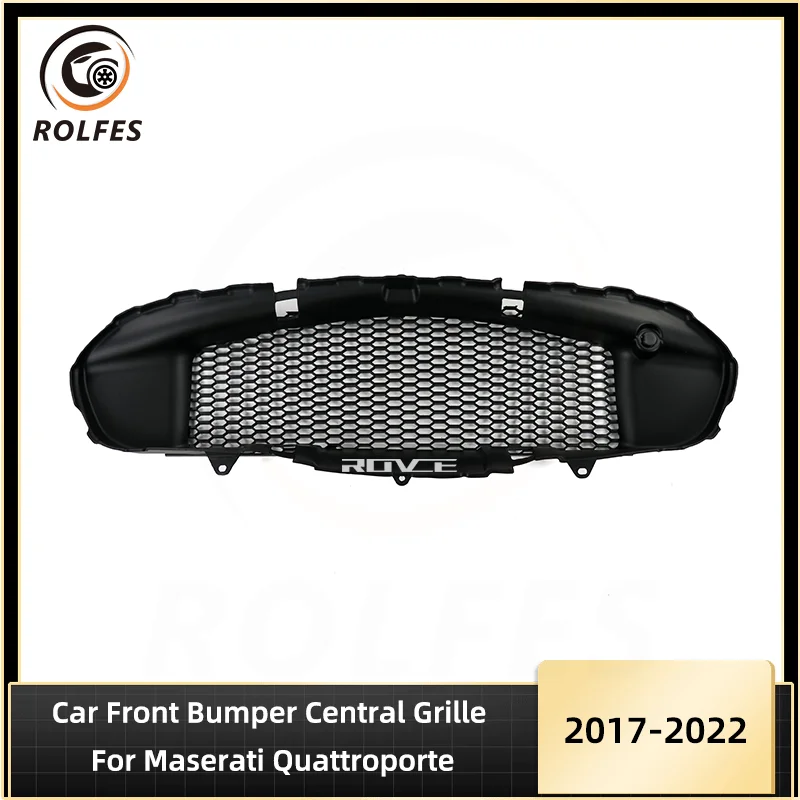 

ROLFES Bumper Center Grille Cover Car Grills Wind Hood For Maserati Quattroporte 2017-2022 670036545 Car Accessories