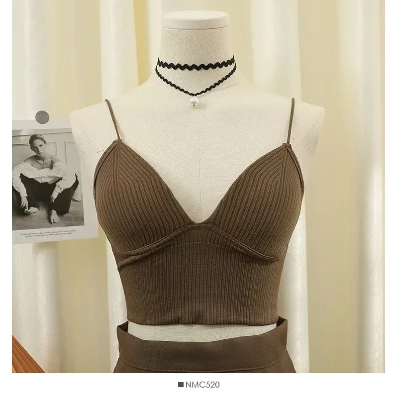 Women Sexy Crop Tops Bra Tube Top Female Streetwear Sleeveless Seamless Sports Bra Crop Camis Top Tee Bandeau Top Basic Tank image 4