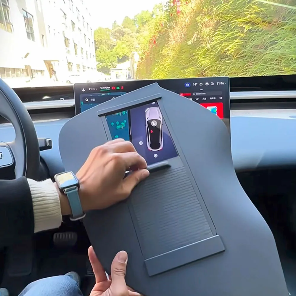 For Xiaomi YU7 2025 2026 Car Center Console Bottom Privacy Storage Partition ABS Snap‑Fit Roller Shutter Decorative Interior