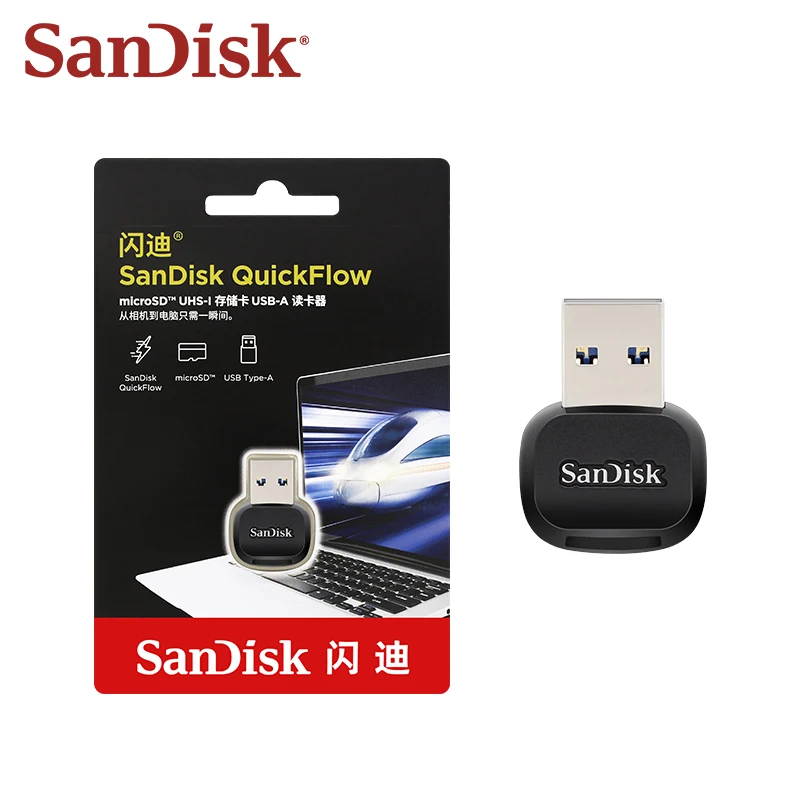 SanDisk B731 QuickFlow USB-A microSD Memory Card Reader UHS-I Highfor Dash Cam Drone Action Camera Transfer