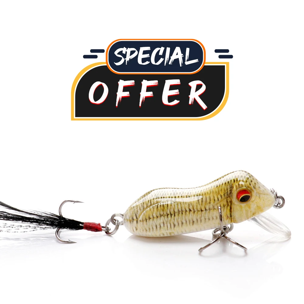 GOBASS Special Offer Limited 50mm 6.5g Floating Minnow Wobbler Lifelike Frog Fishing Lures