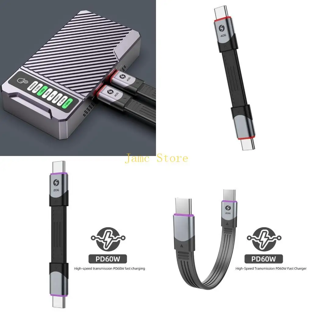 

LX0B 40 Гбит / с типа C до USB C Кабель 15 см типа C до C Мужчина PD240W Быстрая зарядка