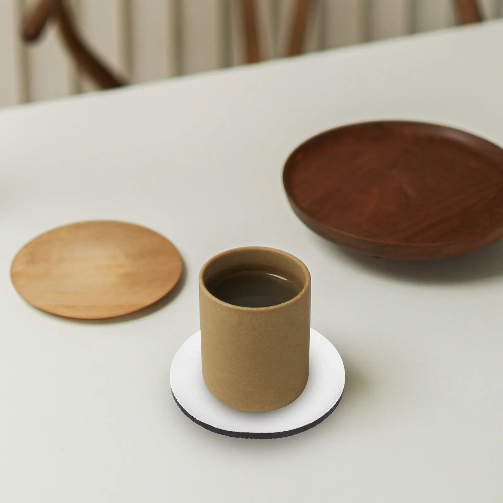 

20 pcs 20 Coaster Heat Transfer Blank Drinks Coasters Absorbent Sublimation Craft Pcs 7cm Round Rubber Kitchen Bar Decor