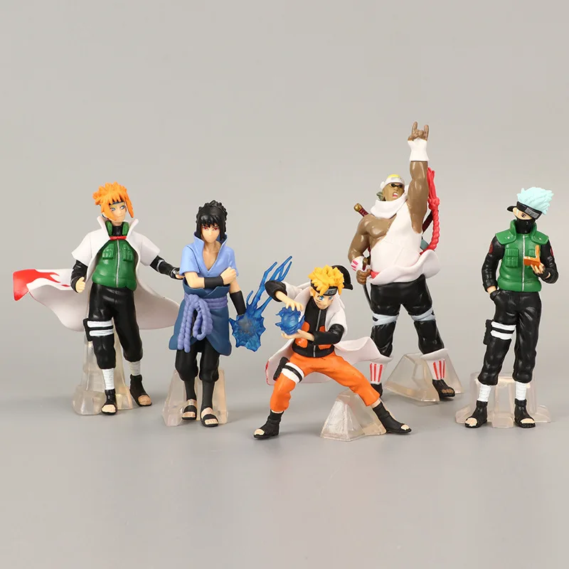 

5pcs/set Anime Naruto Uchiha Sasuke Q-version Standing Posture Action Figure PVC Model Toys Doll Desk Decor Collectible Gifts
