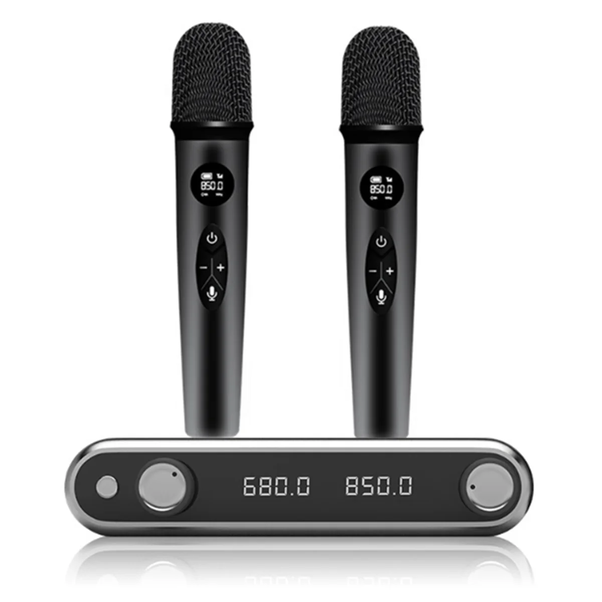 

Wireless Microphone System Handheld Dynamic Microphones, Dual Wireless UHF Channels, 330ft Range, Microphone for Karaoke