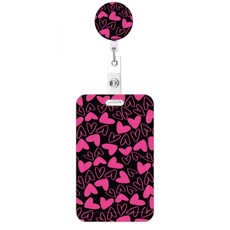 Neue Stil Farbe Liebe Versenkbare Clip Reel Karte Halter Herz Form ID Business Arbeit Karte Yoyo Abzeichen Halter Büro Liefert – Detail 19