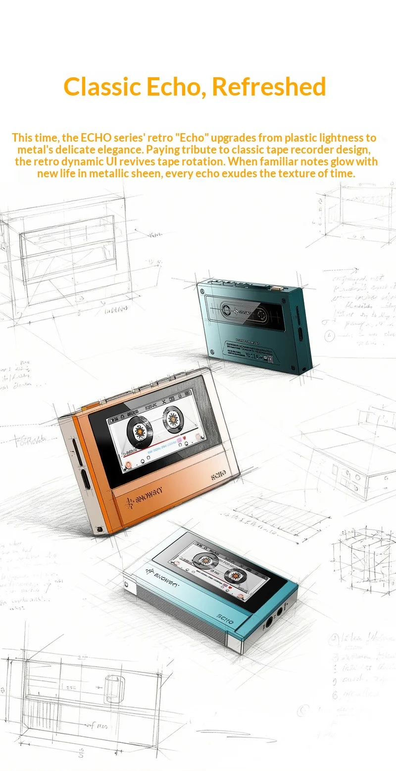 

FiiO SnowSky Echo Bluetooth MP3 Walkman HiFi Pure Music Player Playback 3.5mm 4.4mm Headphones Output Walkman dsd256 Dual DAC