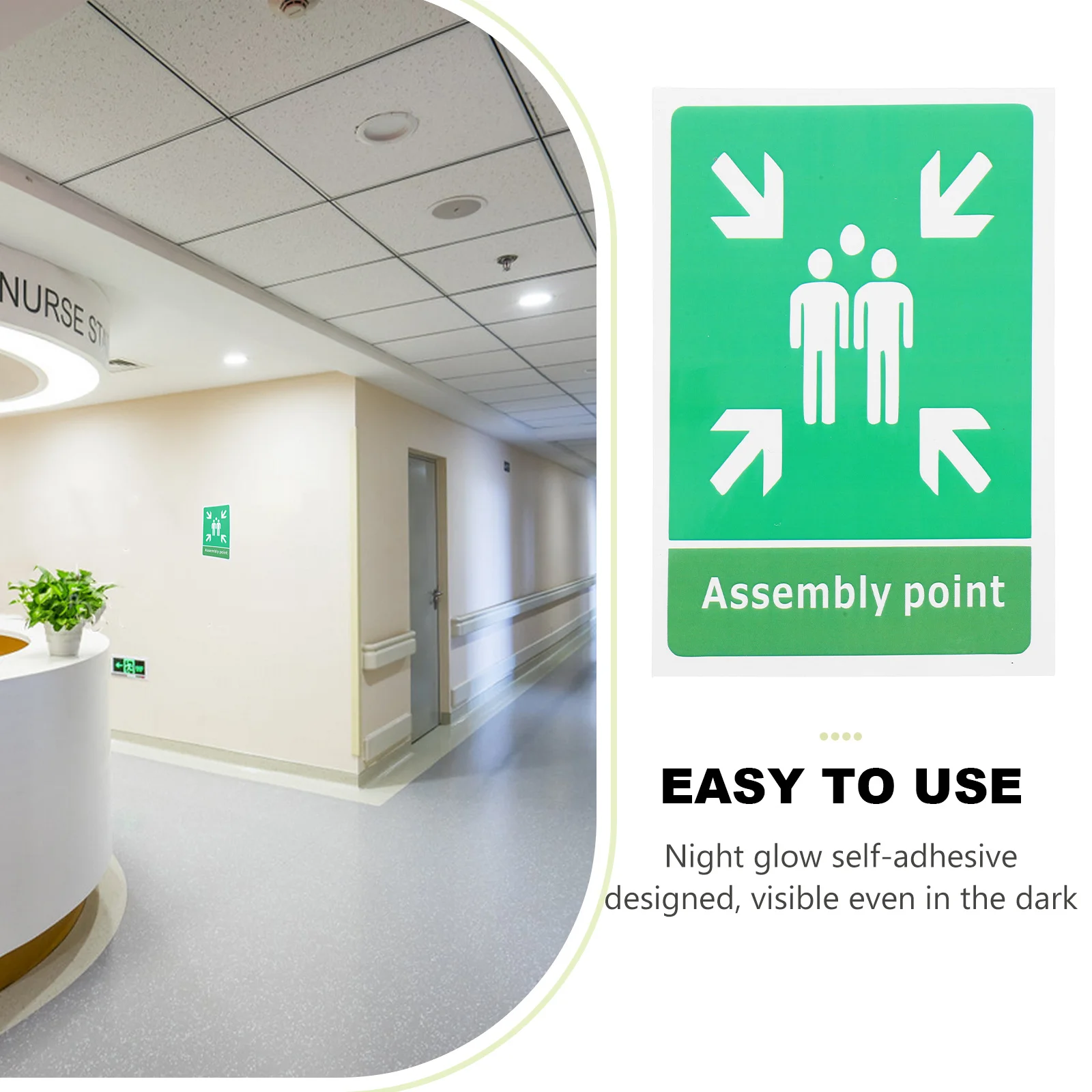 สติกเกอร์ป้ายจุดช่วยเหลือฉุกเฉิน 10 ชิ้น แบบติดเอง สำหรับสำนักงาน บาร์ สวนสาธารณะ ทางออกฉุกเฉิน ไฟไหม้