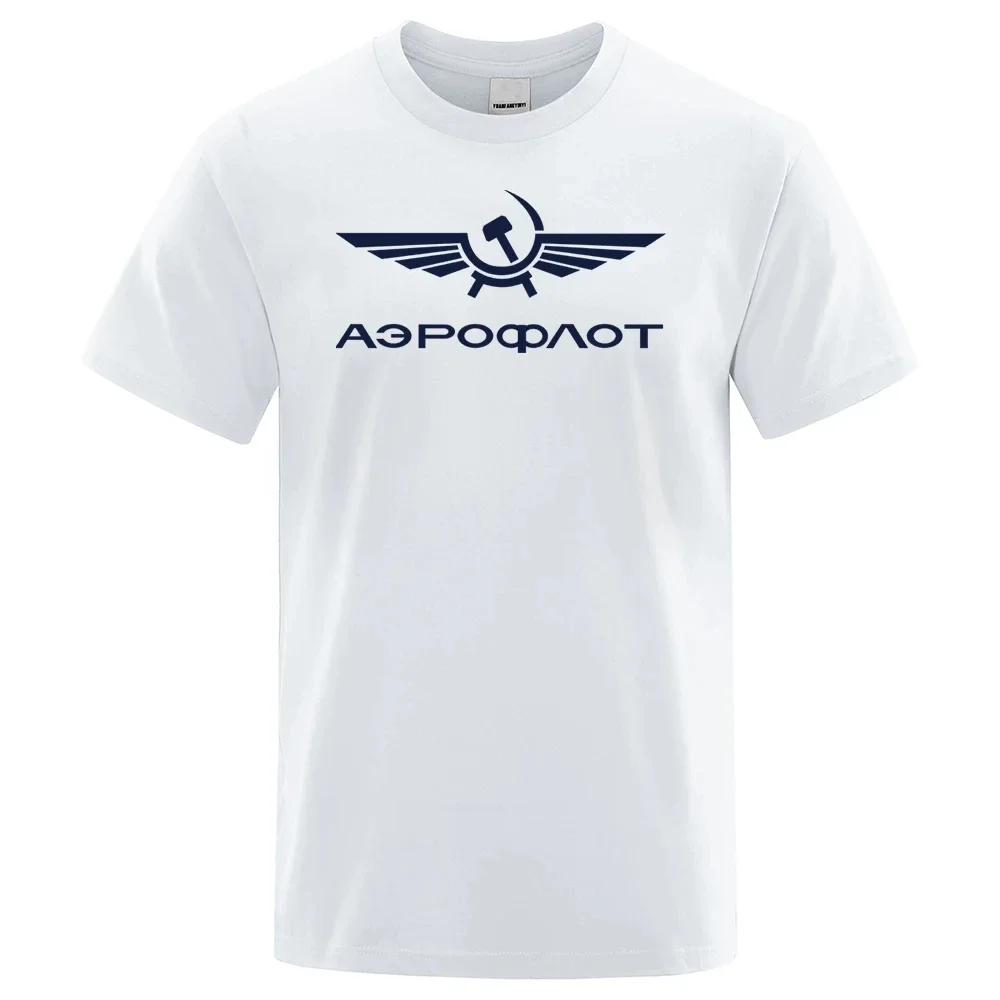 Aeroflot Aviation Russe Pilote Aerospace Aviateur T-Shirt Men Summer Cotton Short Sleeve Fashion Casual Clothes T Shirt 80272