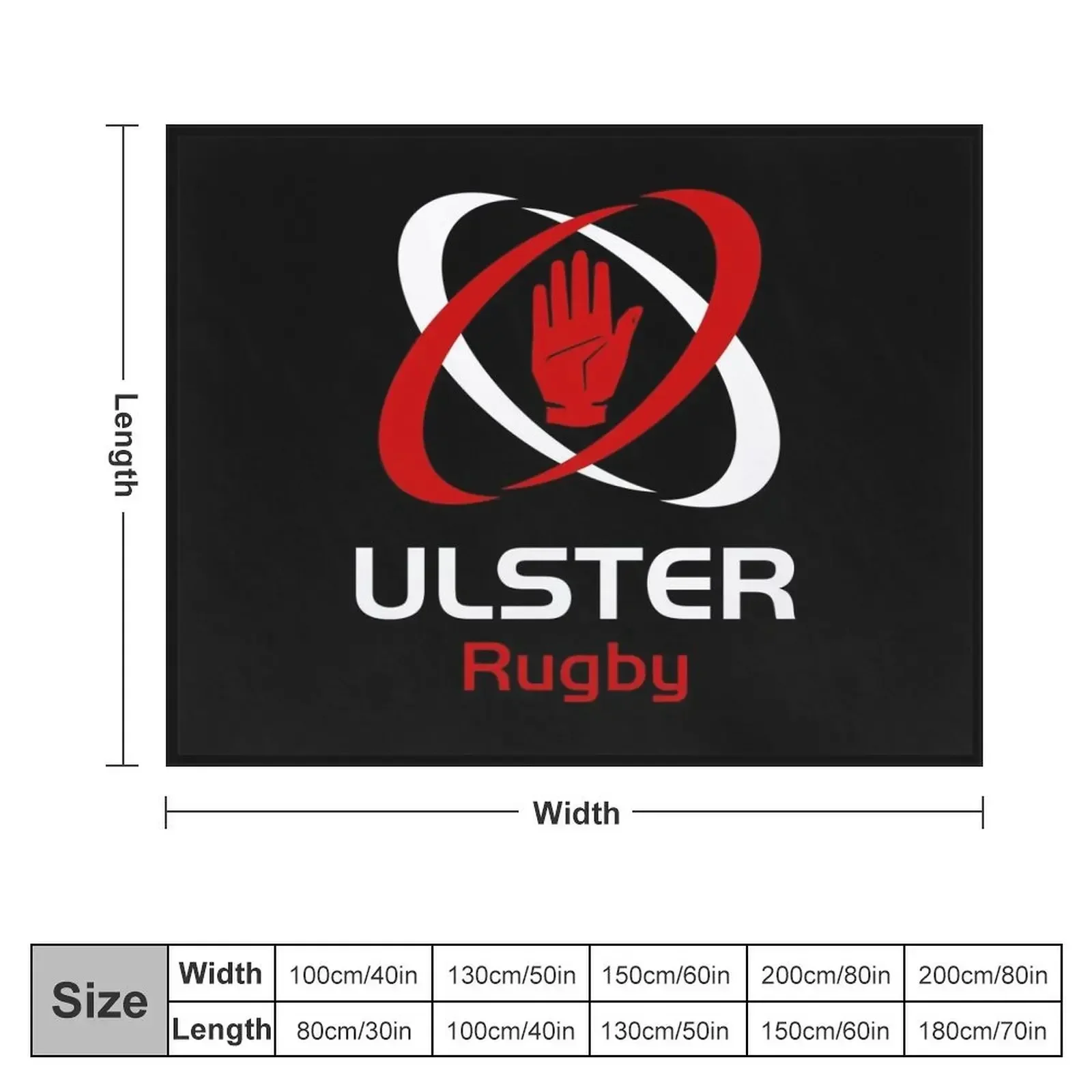 Ulster Rugby in Light Throw Blanket Plaid on the sofa Hairys sofa bed Blankets