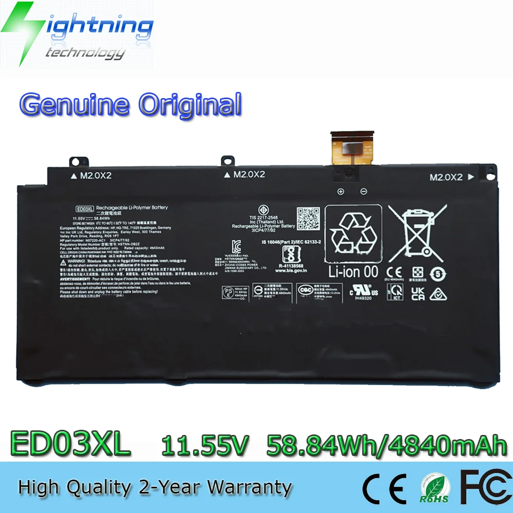New Genuine ED03XL 11.55V 58.84Wh Original Battery For HP HSTNN-OB2Z N07220-AC1 N07274-005 Laptop