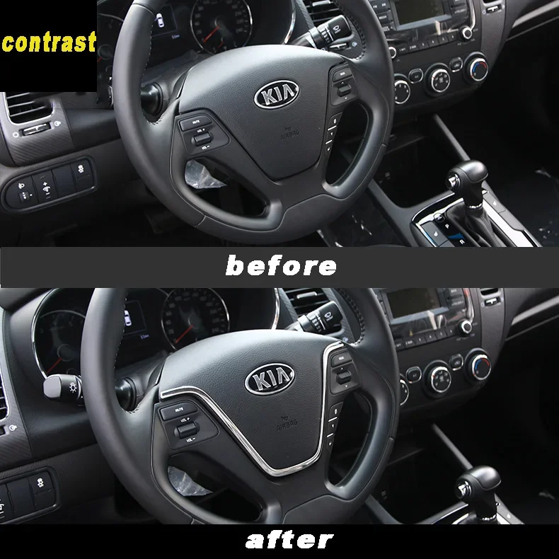 Car Steering Wheel Trims Styling for Kia K3 Kia Cerato Interior Forte Accessories Auto  2012 2013 2014 2015 2016 2017 decoration