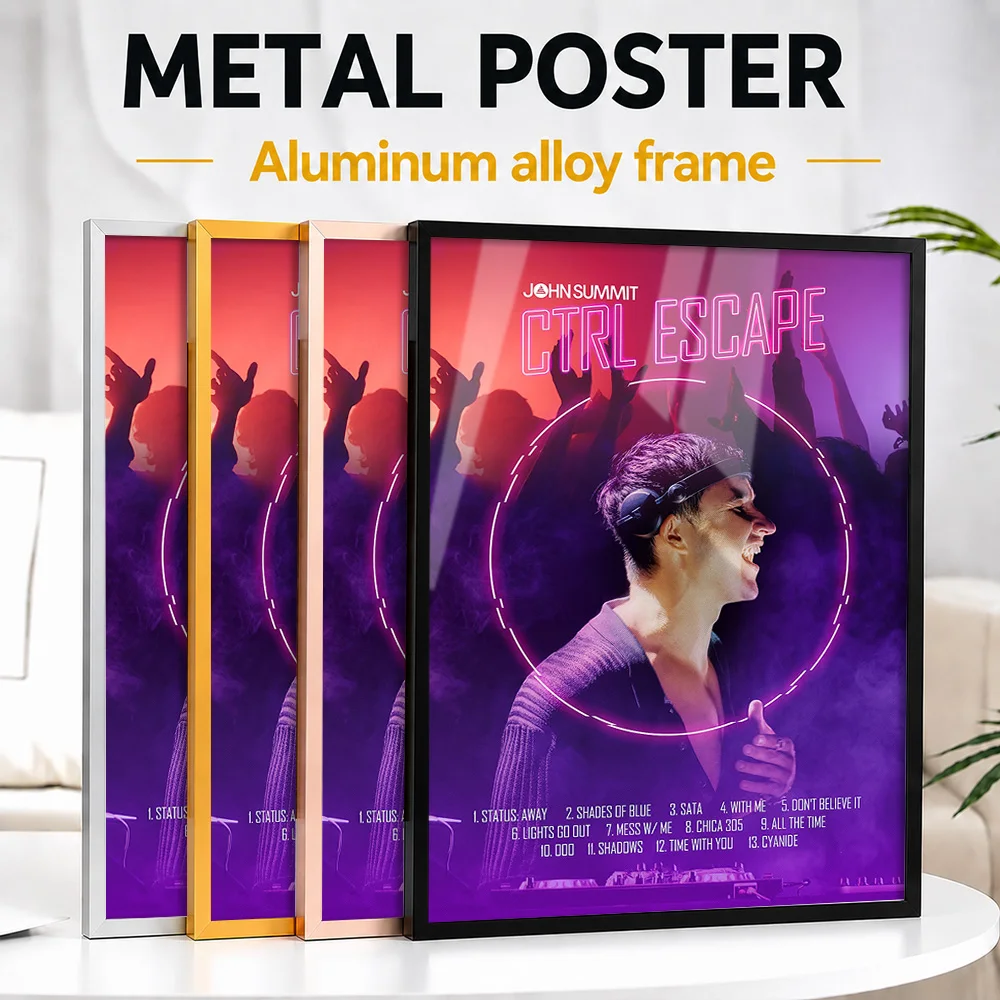 John Summit Ctrl Escape Album Metal Poster With Aluminum Alloy Frame Personalized Photographic Wall Art For Recording Studio