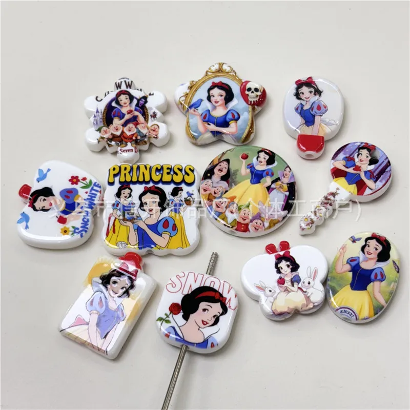 كارتون أنيمي ديزني الأميرة حبة طباعة اليدوية DIY حبة القلم سلاسل المفاتيح، سلسلة الهاتف، حقيبة الظهر اكسسوارات الديكور المواد #1